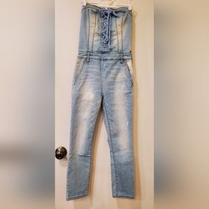 Sleeveless Jean Romper